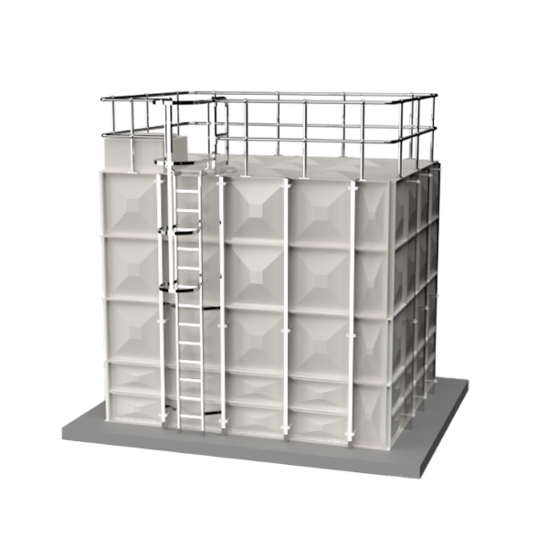 Water tank with ladder and guardrails - Storage Water Tank