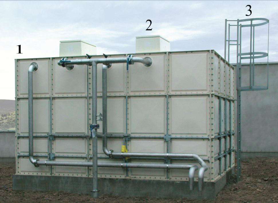 Sectional Tanks Installation with label
