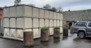sectional tank installation