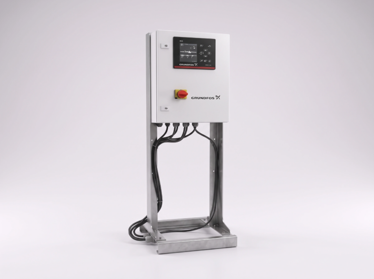 Electrical pump control panel supplied by Tricel