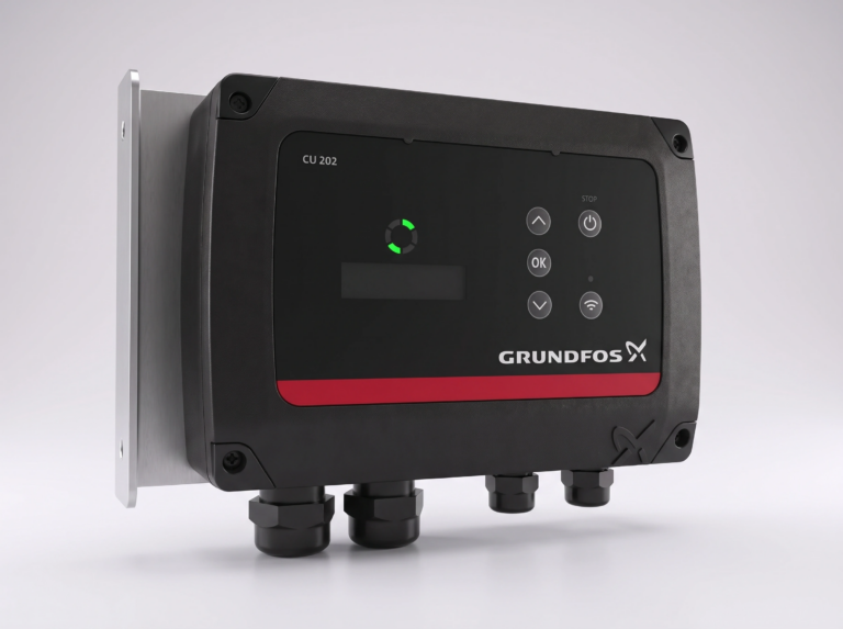 Grundfos CU 200 and CU 202 pump control unit for wastewater and drainage systems