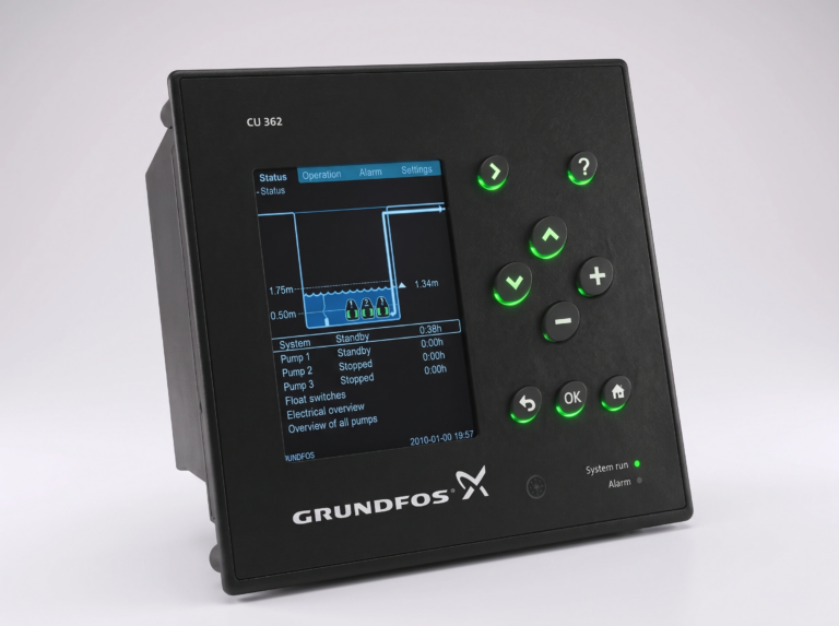 Grundfos CU 241, CU 242 and CU 362 controller for wastewater level monitoring and pump protection