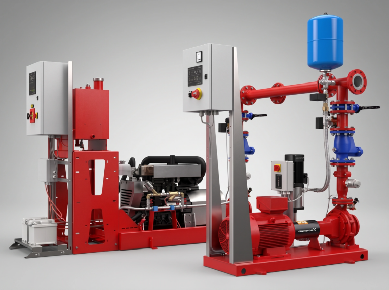 Grundfos Fire Hydro EN packaged fire pump system for automatic sprinkler installations